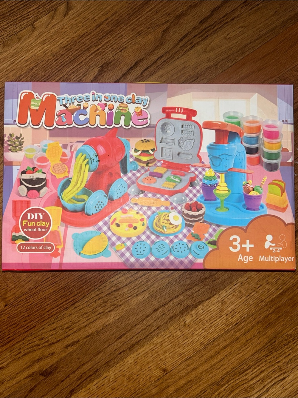 Three in One Clay Machine Kids Playset - Pink and Blue